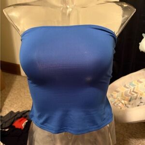 SHEIN Royal Blue Strapless Crop Top